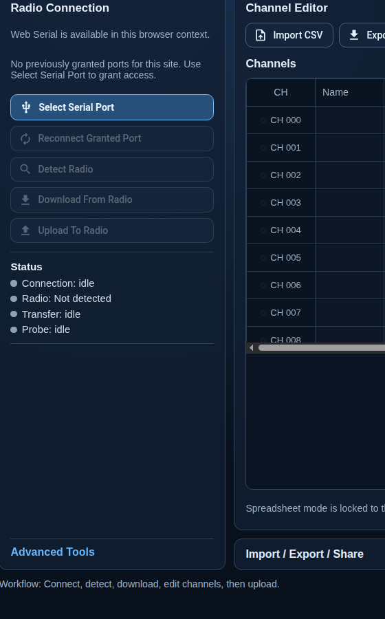Connection workflow